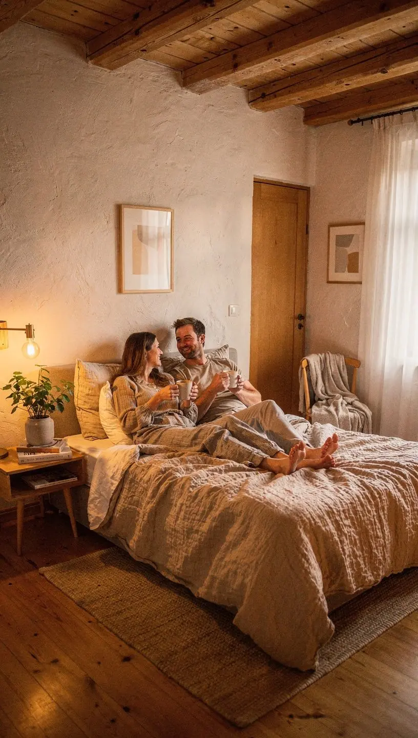 Ahned detailid ja hubased tekstiilid, mis loovad koduse ja sooja atmosfääri.